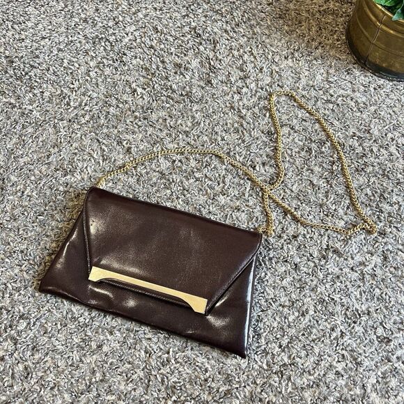 Vintage Susan Gail Clutch Shoulder Crossbody Leather Purse Bag Brown - Picture 6 of 8